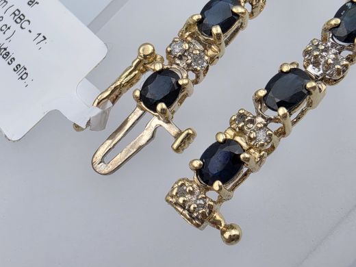 Gold bracelet with sapphire, 7.76 g, size 19.5 cm