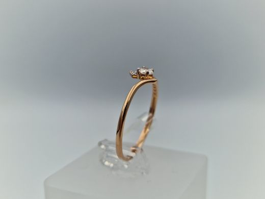 Zelta gredzens ar cirkoniju, 0.96 g, izm. 19