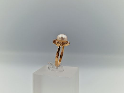 Zelta gredzens ar cirkoniju, 3.58 g