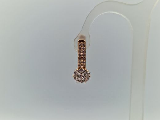 Золотые серьги с цирконом, 2.49 г