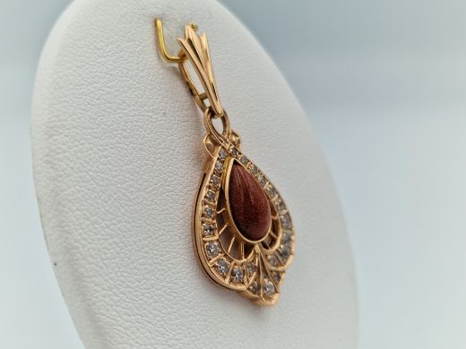 Zelta kulons ar cirkoniju, 3.79 g