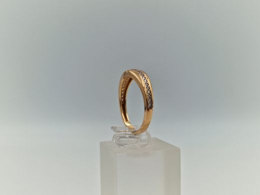 Zelta gredzens ar cirkoniju, 2.24 g, izm. 17