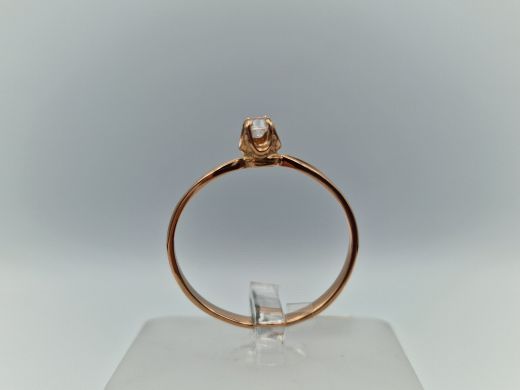 Zelta gredzens ar cirkoniju, 1.62 g, izm. 18.5