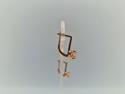 Золотые серьги с цирконом, 3.32 г
