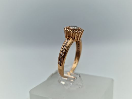 Zelta gredzens ar cirkoniju, 3.29 g, izm. 18