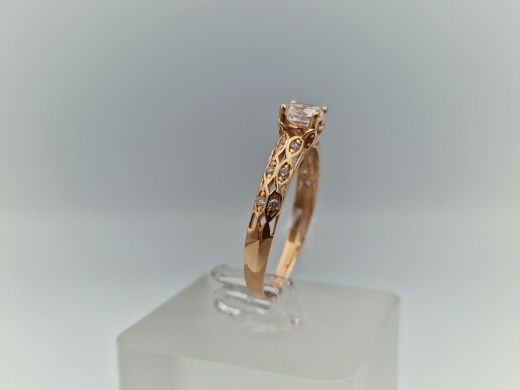 Zelta gredzens ar cirkoniju, 2.09 g, izm. 19.5