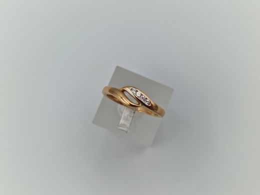 Zelta gredzens ar cirkoniju, 1.7 g, izm. 15.5