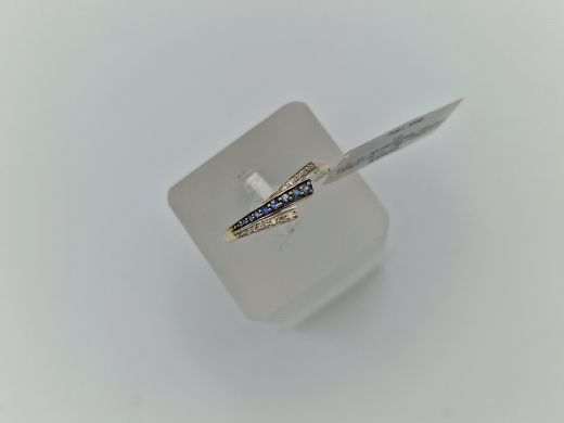 Zelta gredzens ar safīru, 1.65 g, izm. 17.5