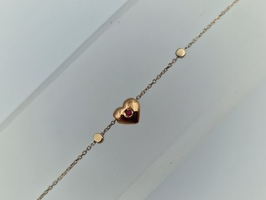 Zelta rokassprādze ar cirkoniju, 1.15 g, izm. 21