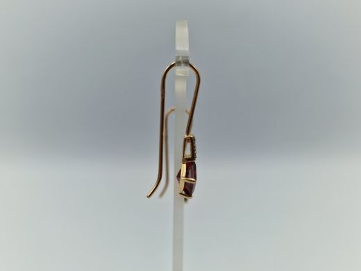 Zelta auskari ar granātu, 2.44 g