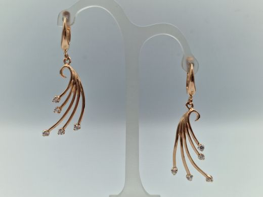 Zelta auskari ar cirkoniju, 4.78 g