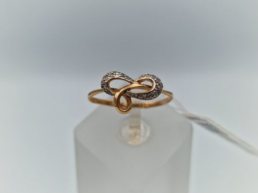 Zelta gredzens ar cirkoniju, 1.4 g, izm. 18