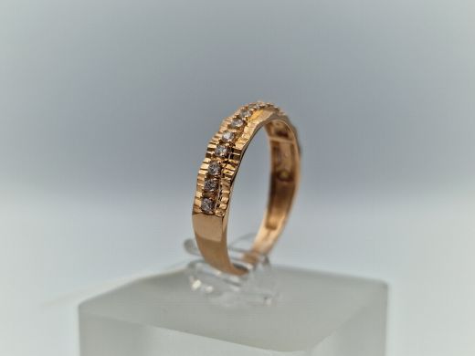 Zelta gredzens ar cirkoniju, 1.98 g, izm. 18.2