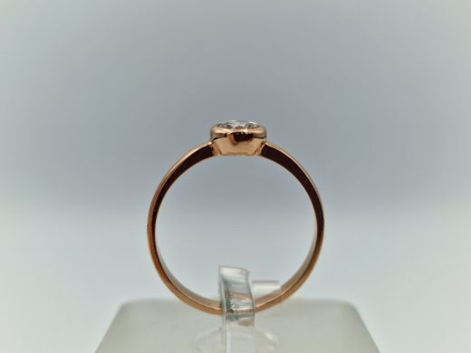 Zelta gredzens ar cirkoniju, 2.07 g, izm. 17