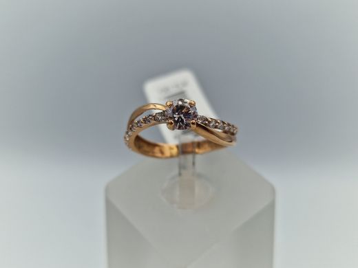 Zelta gredzens ar cirkoniju, 1.75 g, izm. 16