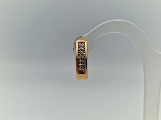 Золотые серьги с бриллиантом, 2.34 г