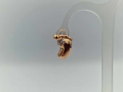 Золотые серьги с цирконом, 2.5 г