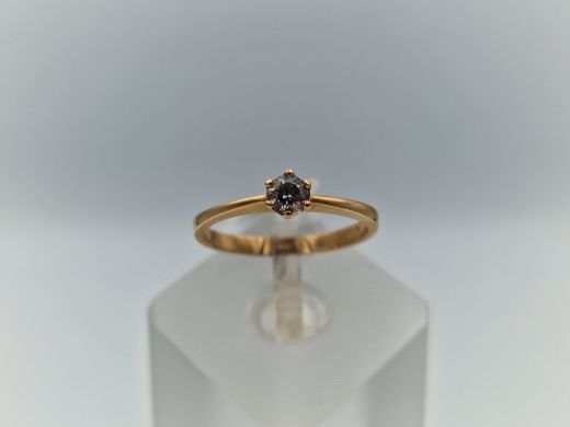 Zelta gredzens ar cirkoniju, 1.62 g, izm. 16.5