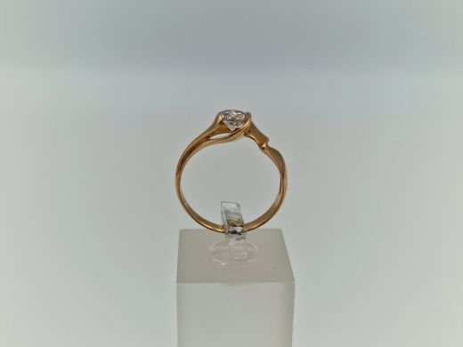 Zelta gredzens ar cirkoniju, 2.86 g, izm. 17.5