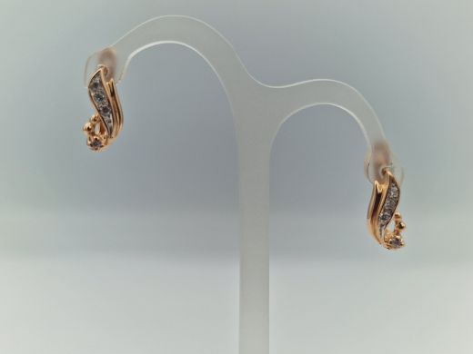 Zelta auskari ar cirkoniju, 2.36 g