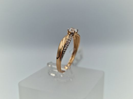 Zelta gredzens ar cirkoniju, 1.28 g, izm. 17