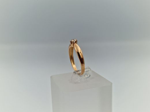 Zelta gredzens ar cirkoniju, 1.69 g, izm. 16.5