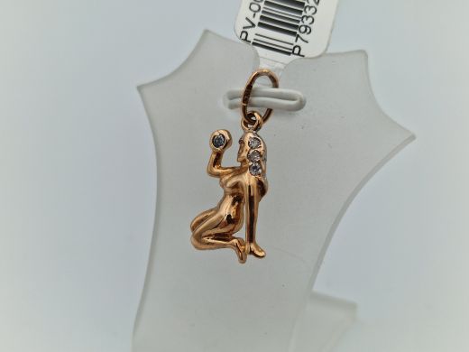 Zelta kulons ar cirkoniju, 1.43 g