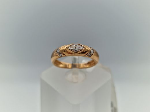 Zelta gredzens ar cirkoniju, 2.36 g, izm. 16.5