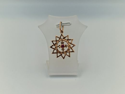 Золотой кулон с кораллом, 2.09 г