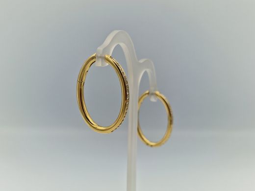 Zelta auskari ar briljantu, 16.08 g