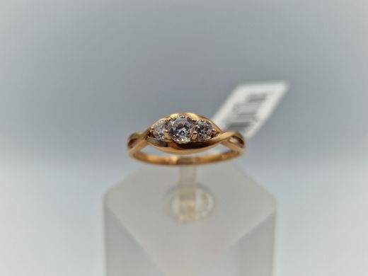 Zelta gredzens ar cirkoniju, 2.48 g, izm. 17