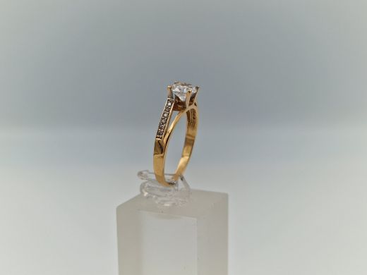 Zelta gredzens ar cirkoniju, 2.16 g, izm. 18