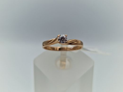 Zelta gredzens ar cirkoniju, 2 g, izm. 17.5