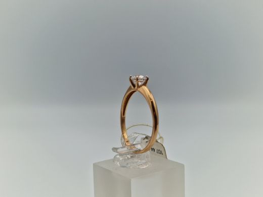 Zelta gredzens ar cirkoniju, 1.58 g, izm. 18