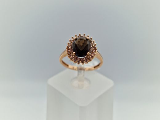 Zelta gredzens ar cirkoniju, 2.82 g, izm. 17