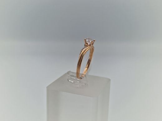 Zelta gredzens ar cirkoniju, 2.03 g, izm. 18.5