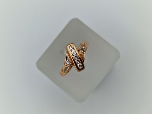 Zelta gredzens ar cirkoniju, 2.34 g, izm. 16