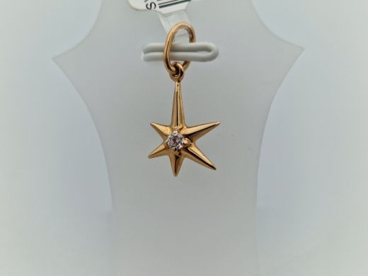 Zelta kulons ar cirkoniju, 0.74 g