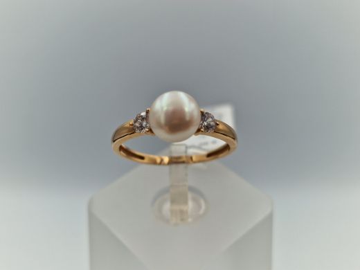 Золотое кольцо с цирконом, 1.72 г, разм. 17