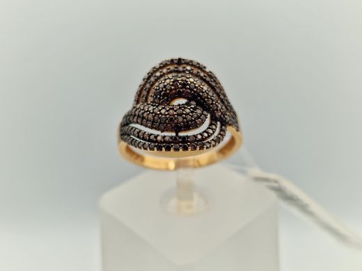 Zelta gredzens ar cirkoniju, 3.16 g, izm. 18