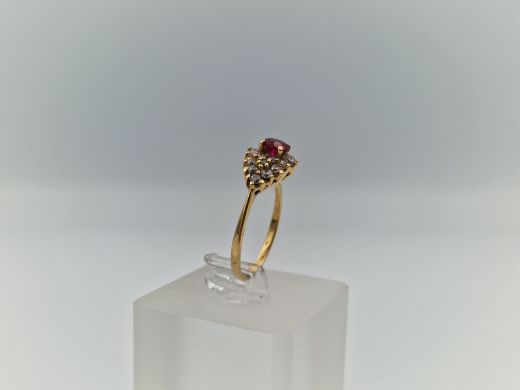 Zelta gredzens ar cirkoniju, 3.18 g, izm. 17.5