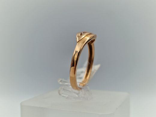 Zelta gredzens ar cirkoniju, 2.05 g, izm. 17