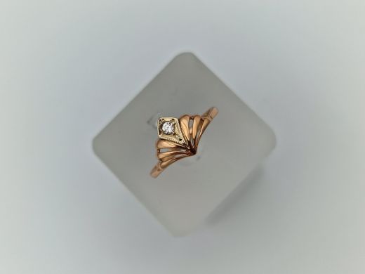 Zelta gredzens ar cirkoniju, 1.39 g, izm. 16.5