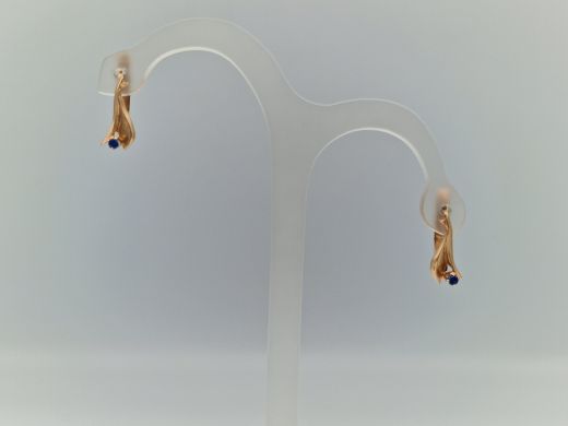 Zelta auskari ar cirkoniju, 2.34 g