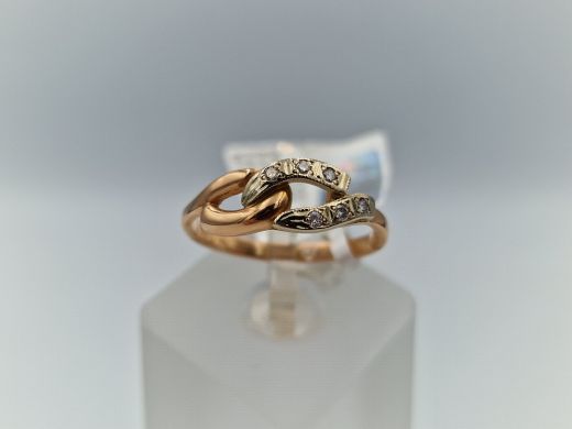 Zelta gredzens ar briljantu, 2.85 g, izm. 19