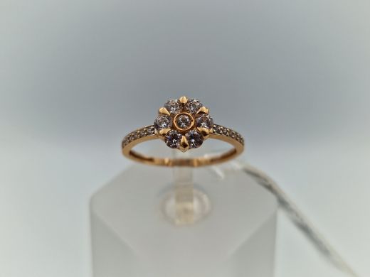 Zelta gredzens ar cirkoniju, 1.57 g, izm. 16