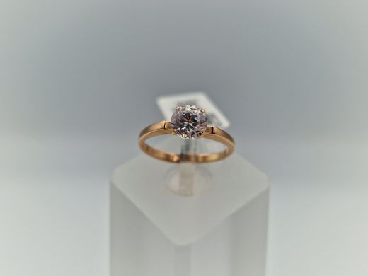 Zelta gredzens ar cirkoniju, 1.64 g, izm. 15.5