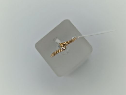 Zelta gredzens ar briljantu, 1.81 g, izm. 17.4