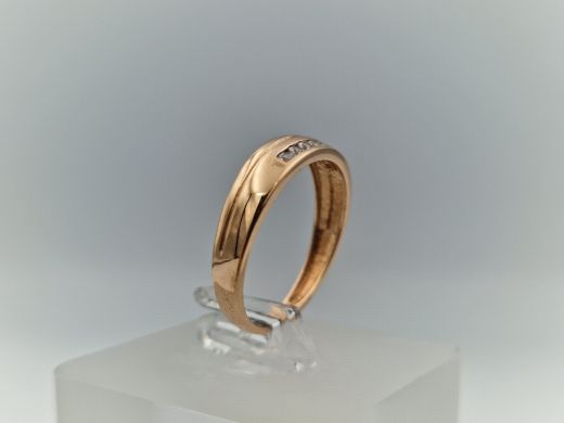 Zelta gredzens ar cirkoniju, 2.11 g, izm. 16.8