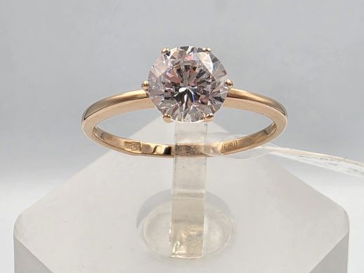 Gold ring with zircon, 1.31 g, size 16